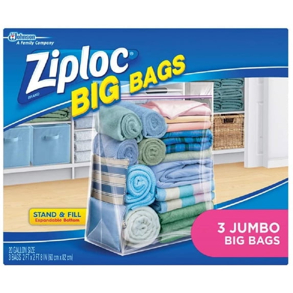 Ziploc Big Bags Extra-Extra Large Heavy Duty - 3 Pack, Multicolor, Quantity 4