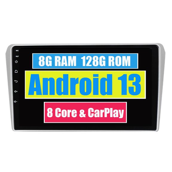 S Car GPS Navigation for Toyota Avensis T25 2002 2003 2004 2005 2006 2007 2008 with Mutimedia Android Bluetooth Stereo Radio Head Unit Touch Screen DSP CarPlay RDS WiFi (Silver Frame)