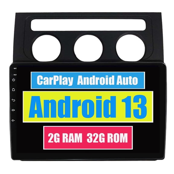 S Car Stereo Radio for VW Volkswagen Touran 1 2003-2010 with CarPlay Android Auto Multimedia Player GPS Navigation Touch Screen Bluetooth WiFi USB (For Automatic Air-Conditioner)