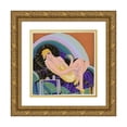 thumbnail image 1 of S. Chompré 20x20 Gold Ornate Framed and Double Matted Museum Art Print Titled - Lying Woman on a Bank (1926), 1 of 4