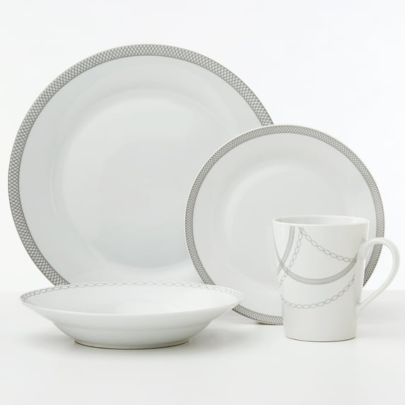 S & Co. Dinnerset 16PC Round Rim Infinity