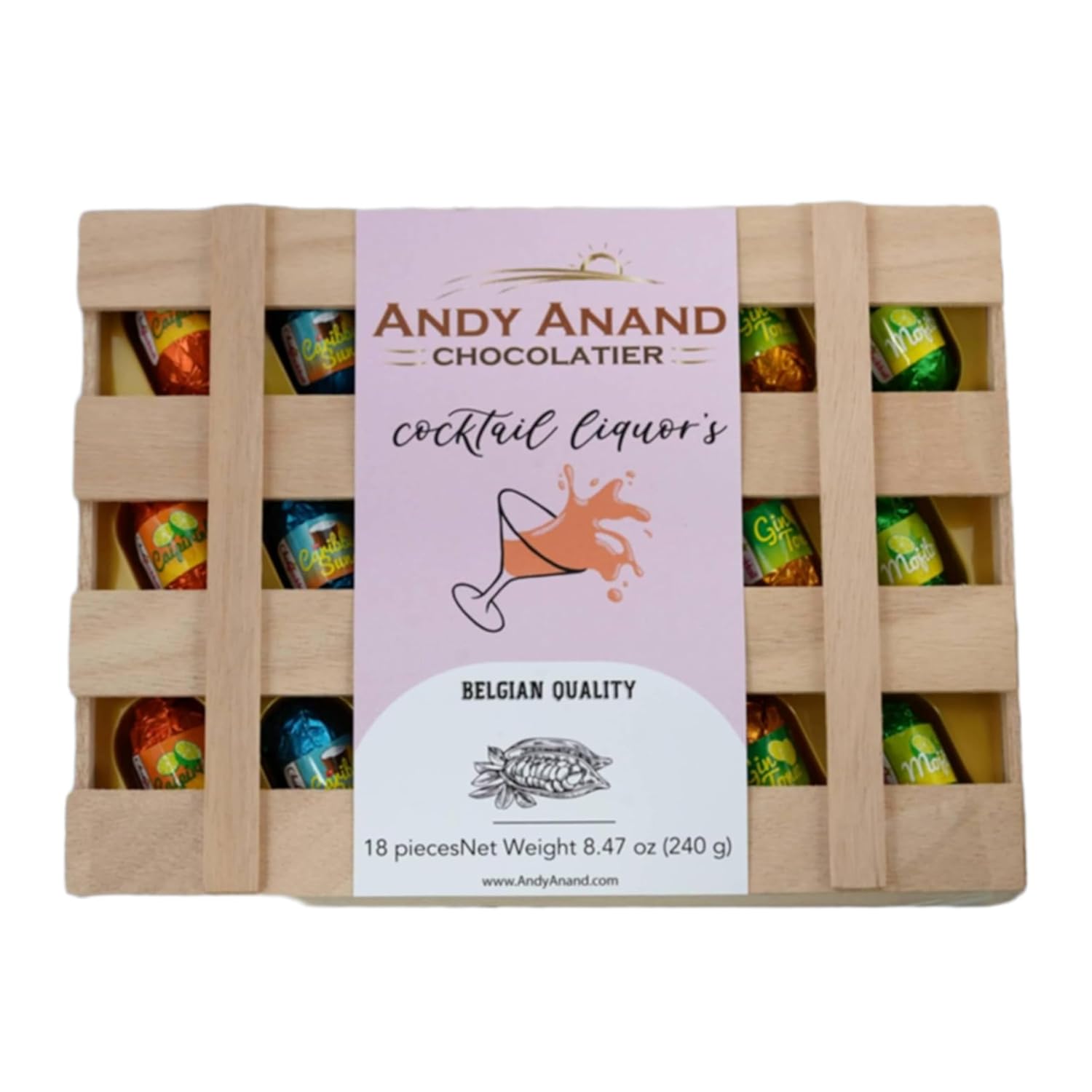 S Cocktail Flavored Vegan Dark Chocolate Bottles, Assortment Of Premium