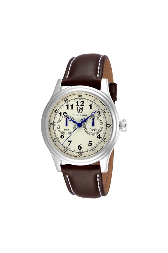 S. Coifman Heritage Men's Brown Leather Swiss Quartz Watch SC0275