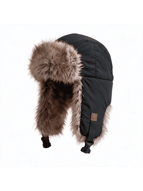 S A Company Trapper Hats for Men & Women | Ushanka Russian Hat | Lumberjack Hat | Bomber Hat | Faux Fur Hat with Ear Flaps | Warm Winter Trapper Hat | Anthracite