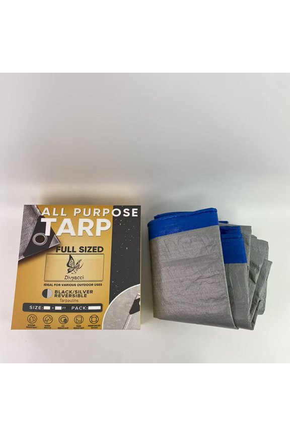 Tarpaulins, made of plastic coating material, silver/black heavy-duty