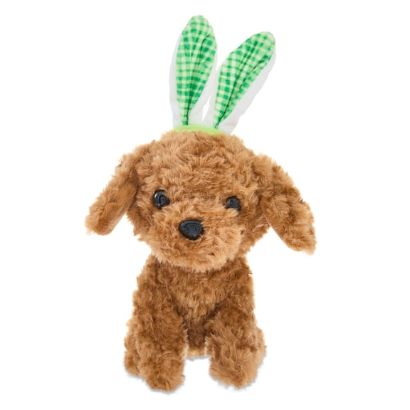 Small Doodle with Bunny Ears Plush, Brown, 11", Easter by Way To Celebrate