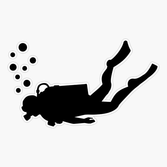 S Diver Bubbles Ocean Adventure Sticker