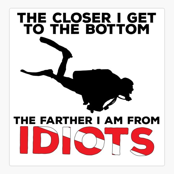 S Diving Bottom Quote Sticker
