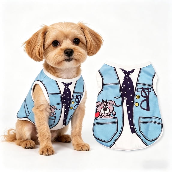 S Dog Clothes for Small Dogs: Dog Shirts with Cute Patterns, Stretchy Girl & Boy Puppy Clothes for Toy Chihuahua Teacup Cat, Pet T-Shirts Outfits,L