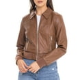 thumbnail image 1 of S.E.B. by Sebby Faux Leather Jacket, Lightweight Bomber (Women’s), 1 of 6