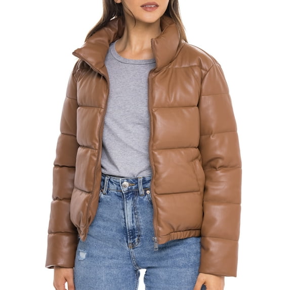 S.E.B. by Sebby Faux Leather Puffer Jacket (Women’s)