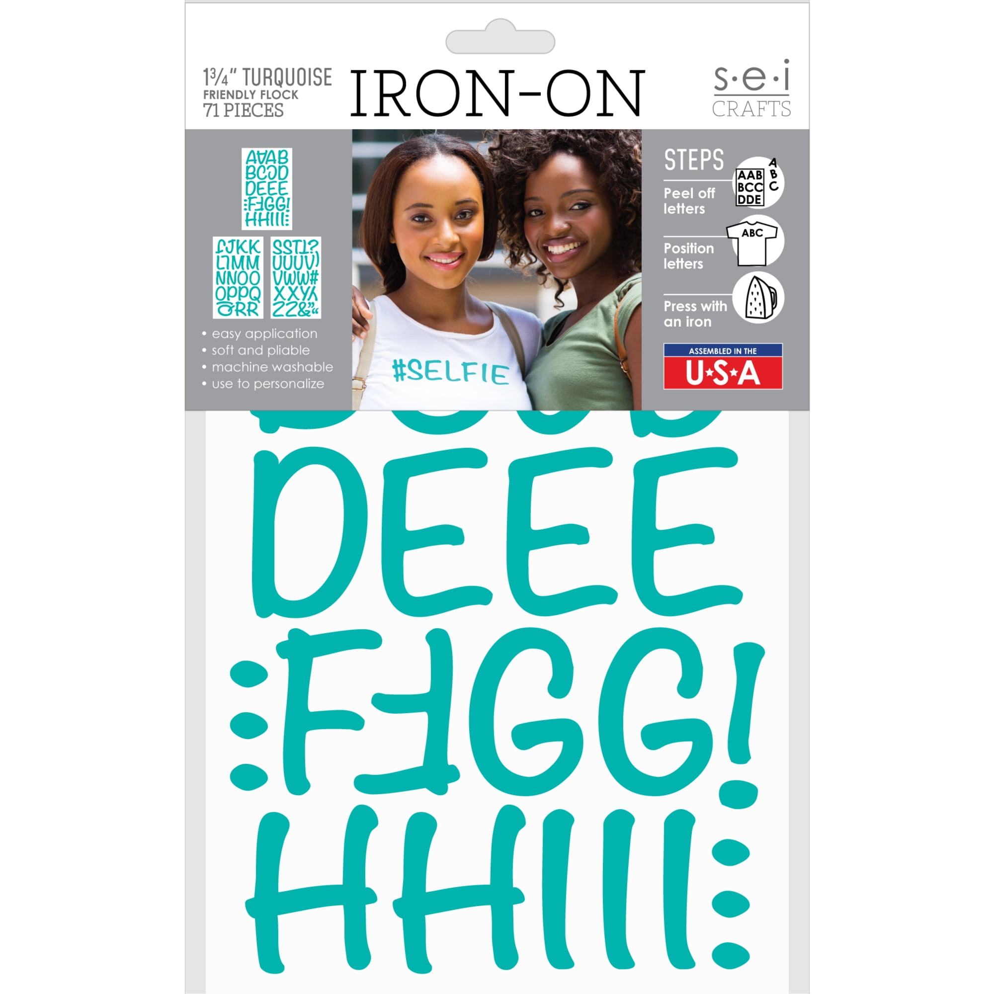 Jolee's Iron-On Letters 1.5-Turquoise