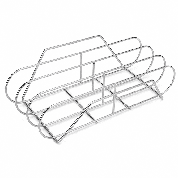 S Extra Long Stainless Steel Rib Rack for Smoking and Grilling, Holds up to 3 Full Racks of Ribs, Fits 18 or Larger Gas Smoker or Charcoal Grill, Perfect Smoker Accessories Gifts for Men