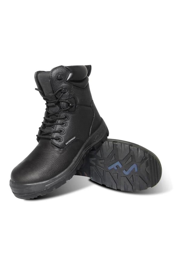 by Genuine Grip 6080-10.5M Mens Poseidon 8 in. Comp Toe Work Boot Black - Size 10.5