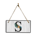 thumbnail image 1 of S Flower Decor 5x10 Hanging Wall or Door Sign | Alphabet Letter Room Decoration, 1 of 7