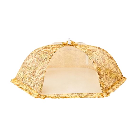 S Foldable Mesh Food Cover Breathable Floral Pattern Dust Fly Bug Resistant Reusable Table Tent For Dining