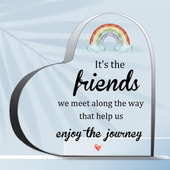 It S The Friends We Meet Along The Way Thank You Gifts For Women Men, Appreciation Gifts For Teacher Boss, Coworker Leaving Gifts, Decoration Heart Shape Acrylic Sign Gift
