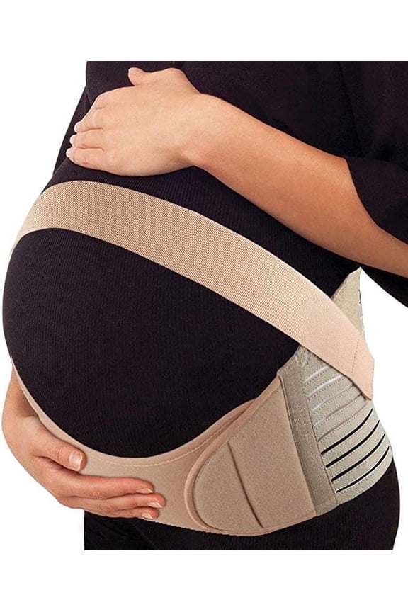 Maternity Belly Bands for Pregnant Women – Adjustable Belly Band for Pelvic & Back Pain – Ideal Supportive Belt for All Stages of Gestation – Pregnancy Must Haves for To Be Moms (Beige, Medium)