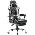 thumbnail image 1 of Gaming Chair, Computer Chair with Footrest and Massage Lumbar Support, Ergonomic High Back Video Game Chair with Swivel Seat and Headrest (White), 1 of 3