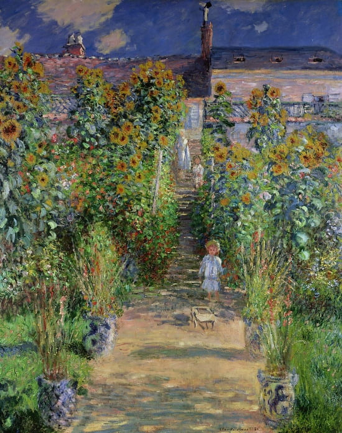 S Garden At V Theuil 1880 Canvas Art - Claude Monet (24 x 36)