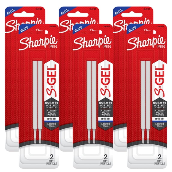 Sharpie S-Gel 2141127 S-Gel 0.7 mm Pen Refills - Blue Ink/Medium Bullet Tip (2/Pack)