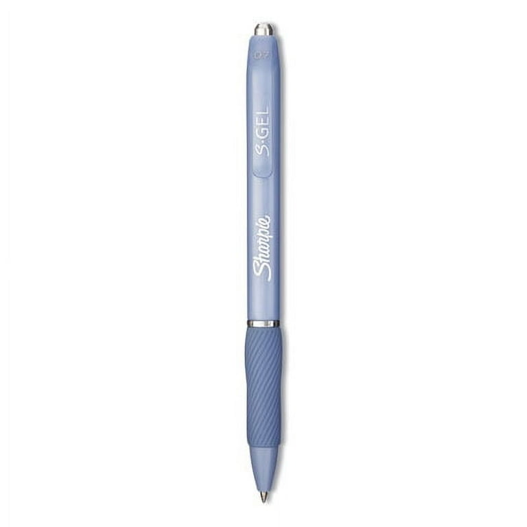 S-Gel Fashion Barrel Gel Pen, Retractable, Medium 0.7 mm, Black Ink, Frost Blue Barrel, 4/Pack S-Gel Fashion Barrel Gel Pen, Retractable, Medium 0.7 mm, Black Ink, Frost Blue Barrel, 4/Pack
