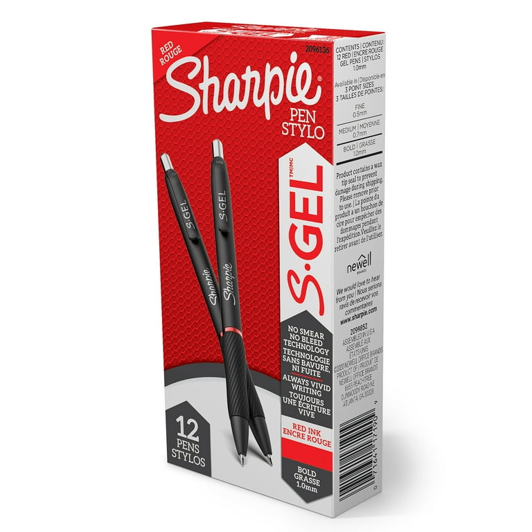 S-Gel High-Performance Gel Pen, Retractable, Medium 0.7 mm, Red Ink, Black Barrel, Dozen S-Gel High-Performance Gel Pen, Retractable, Medium 0.7 mm, Red Ink, Black Barrel, Dozen