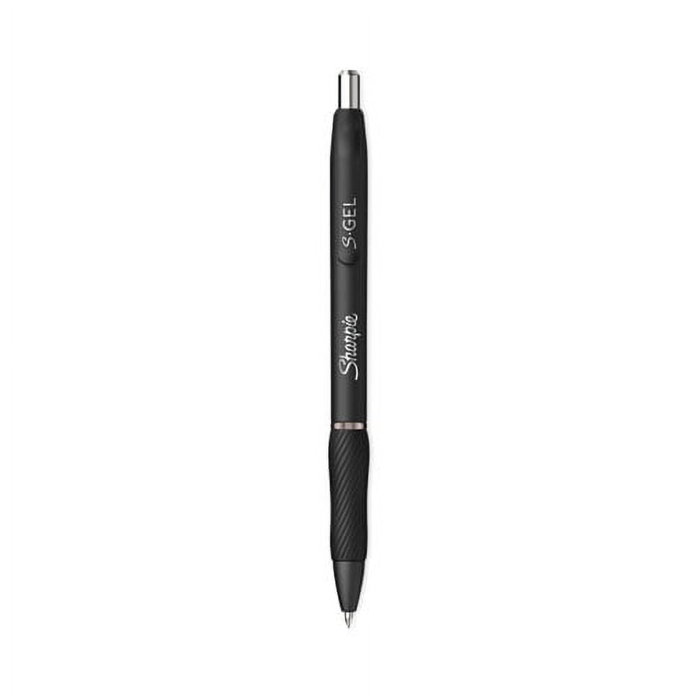 S-Gel Retractable Gel Pen Extra-Fine 0.38 mm, Black Ink, Black Barrel, Dozen