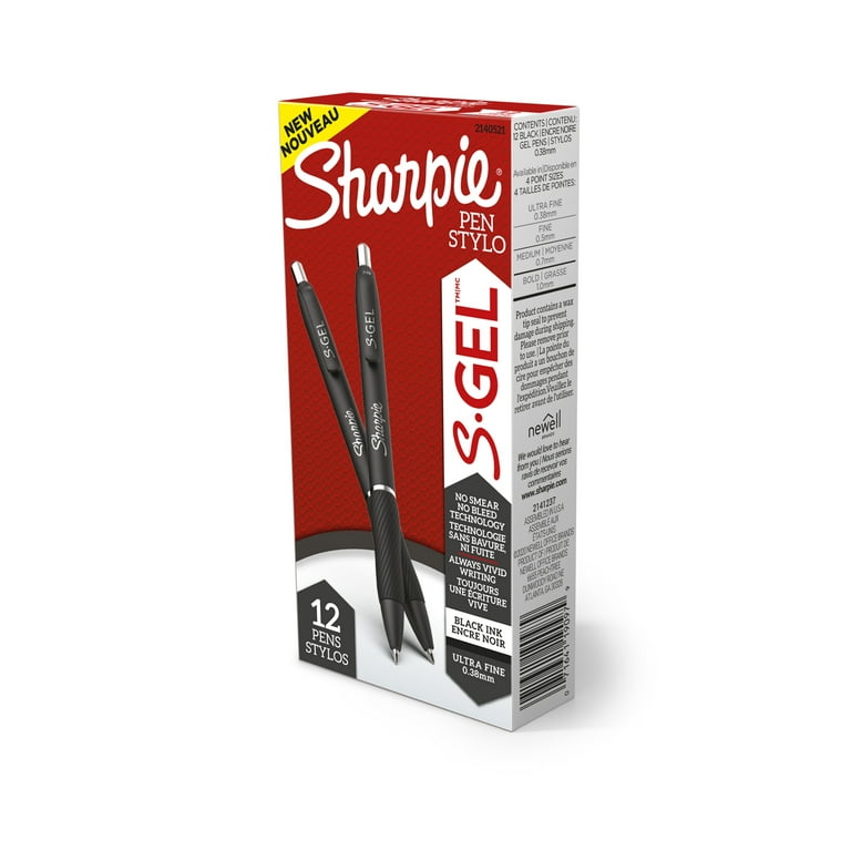 S-Gel High-Performance Gel Pen, Retractable, Extra-Fine 0.38 mm, Black Ink, Black Barrel, 4/Pack S-Gel High-Performance Gel Pen, Retractable, Extra-Fine 0.38 mm, Black Ink, Black Barrel, 4/Pack