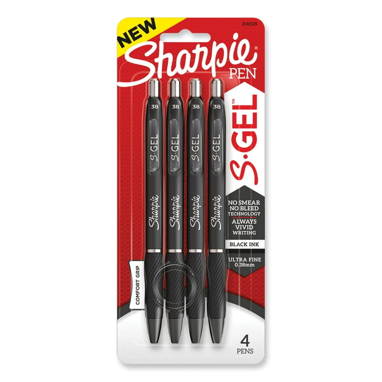 S-Gel High-Performance Gel Pen, Retractable, Bold 1 mm, Black Ink, Black Barrel, 4/Pack S-Gel High-Performance Gel Pen, Retractable, Bold 1 mm, Black Ink, Black Barrel, 4/Pack
