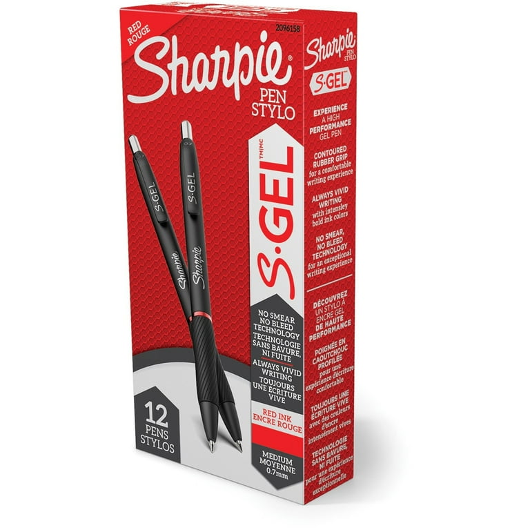 S-Gel High-Performance Gel Pen, Retractable, Medium 0.7 mm, Red Ink, Black Barrel, Dozen S-Gel High-Performance Gel Pen, Retractable, Medium 0.7 mm, Red Ink, Black Barrel, Dozen