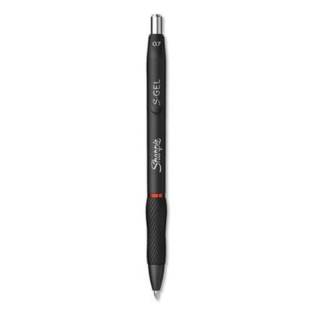 Sharpie S Gel Pens, Medium Point, 0.7 mm, Black Barrel, Red Ink, Pack Of 12 Pens