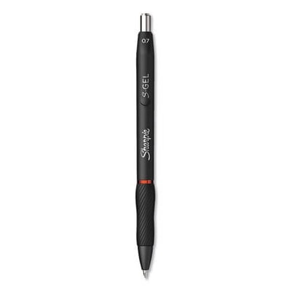 Sharpie S Gel Pens, Medium Point, 0.7 mm, Black Barrel, Red Ink, Pack Of 12 Pens