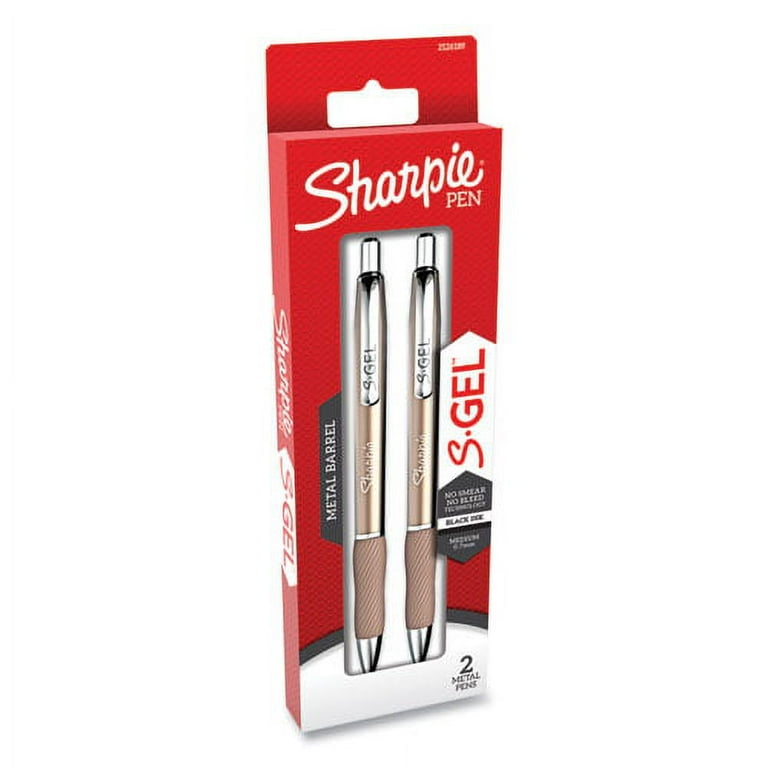 S-Gel Premium Metal Barrel Gel Pen, Retractable, Medium 0.7 mm, Black Ink, Champagne Barrel, 2/Pack S-Gel Premium Metal Barrel Gel Pen, Retractable, Medium 0.7 mm, Black Ink, Champagne Barrel, 2/Pack