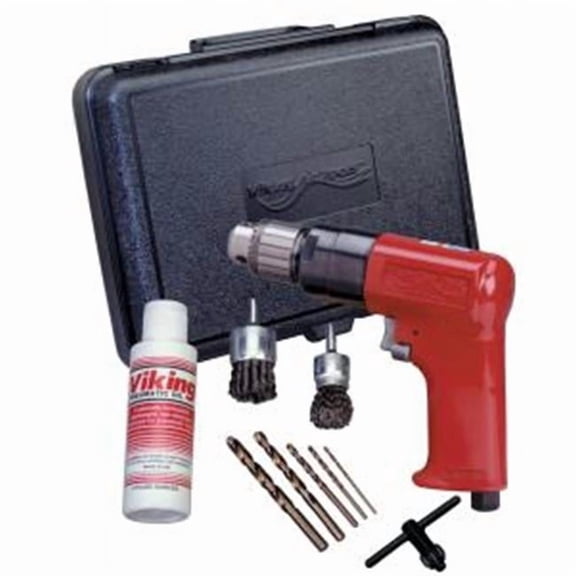 S & H 0.38 in. Heavy Duty Reversible Air Drill Kit