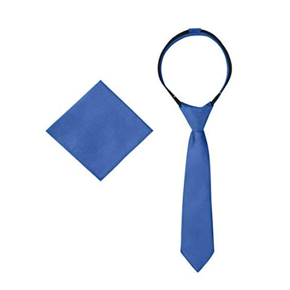 S.H. Churchill & Co. Ties For Boys - Necktie & Pocket Square - Pre-Tied Woven Kids Zipper Tie, School Uniforms Wedding
