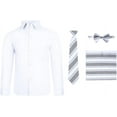 thumbnail image 1 of S.H. Churchill & Co. 4 Piece Boy's Dress Shirt Set with Long Tie, Bow Tie and Pocket Square, 1 of 5