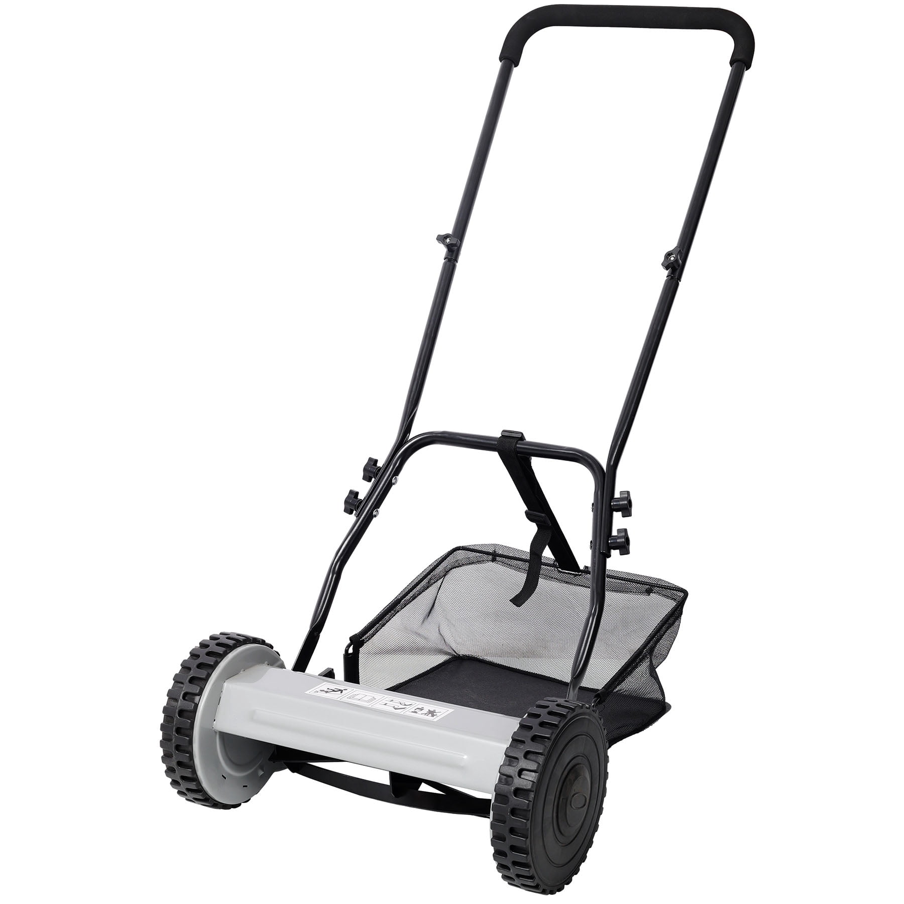 S-HOME 14" 5-Blade Push Reel Lawn Mower with Adjustable Height & Grass Catcher