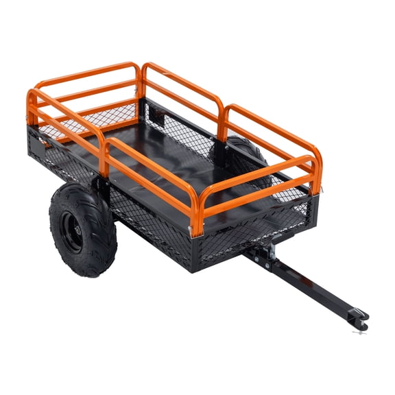 CQSXDA 1500LBS Capacity 15 Cubic Feet Dump Cart Trailer For ATV UTV Lawn Tractor Garden Hauling and Dumping