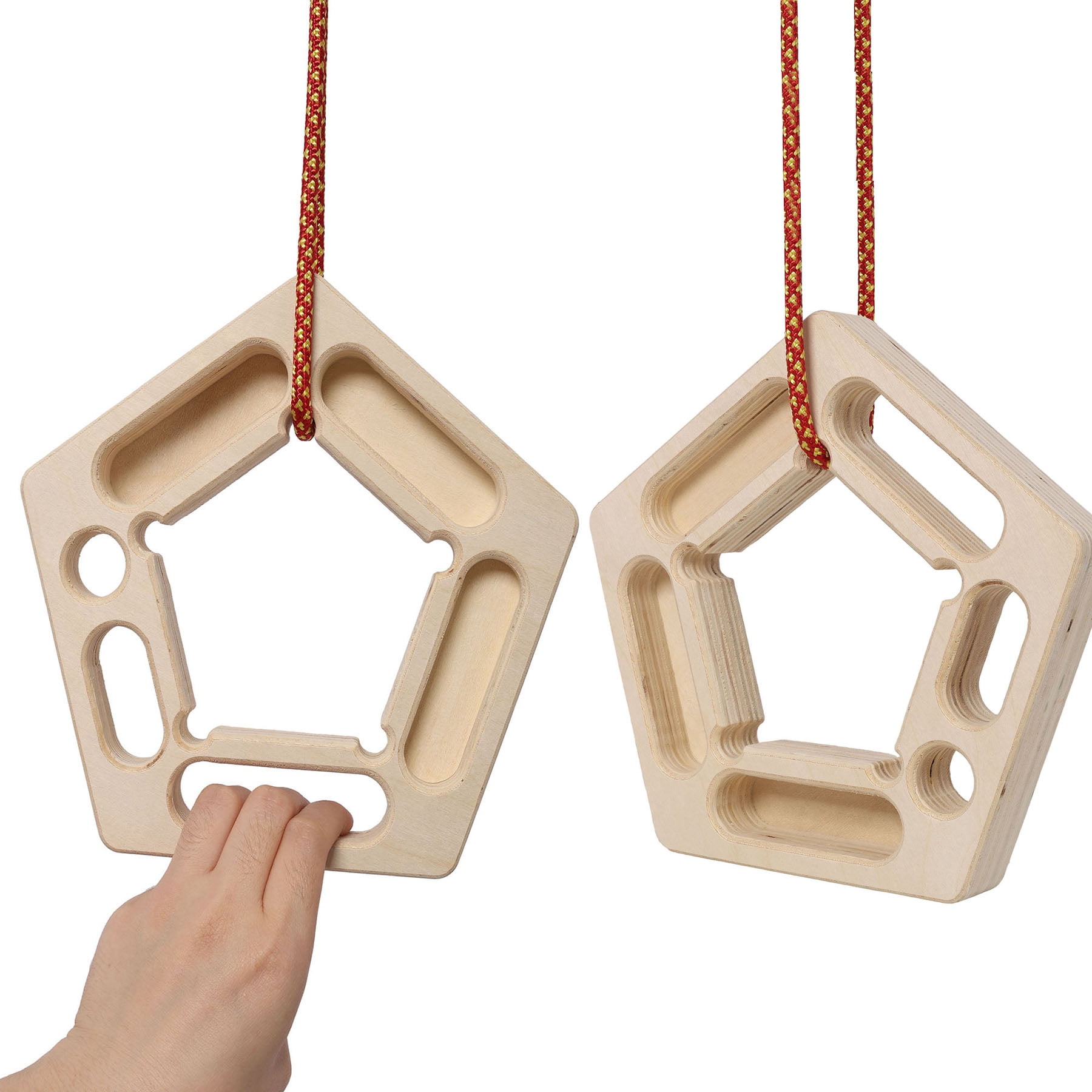 S-HOME 2 Pack Climbing Hangboard Rock Climbing Training Wooden Fingerboard Trainer for Strengthening Grip and Fingers