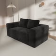 thumbnail image 1 of S-HOME 2-Seater Corduroy Couch Easy To Transport Sofa In A Box Ideal For Living Room Bedroom Use，Black, 1 of 9