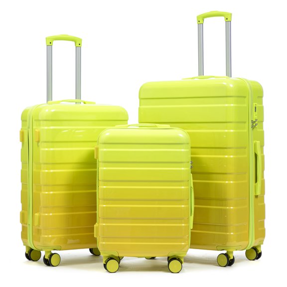 S-HOME 20"/24"/28" 3 pcs/set in PC Spinner Wheel Luggage, Carry on Suitcase, With Gradient Color and Combination Lock