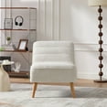thumbnail image 1 of S-HOME 24.4 Inch Wide Accent Chair in Soft Chenille Fabric with Rubber Wood Legs for Reading Room and Lounge Areas, 1 of 11