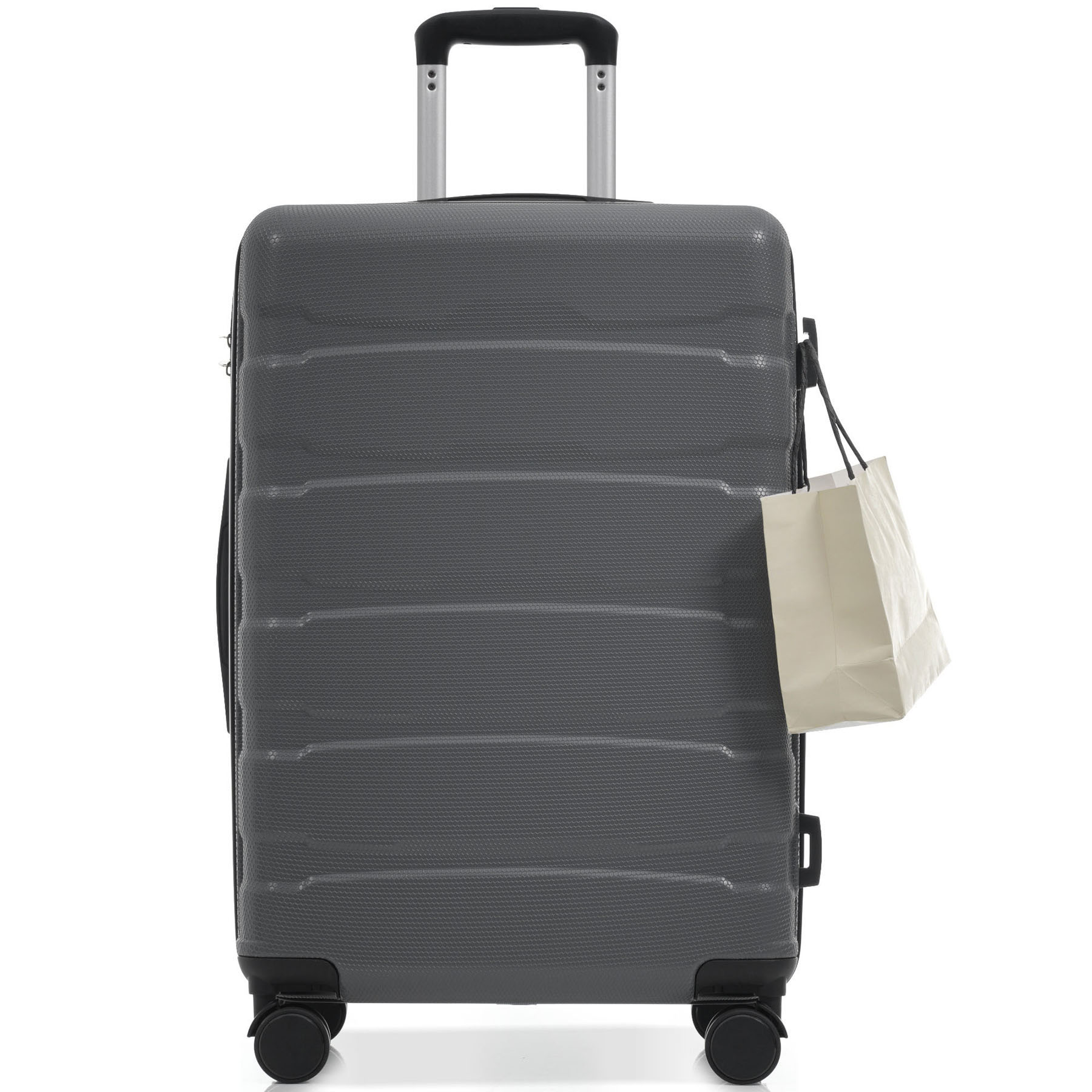 S-HOME 24" ABS Hardshell Carry-On Luggage, Expandable Spinner Suitcase with TSA Lock and Scratch-Resistant
