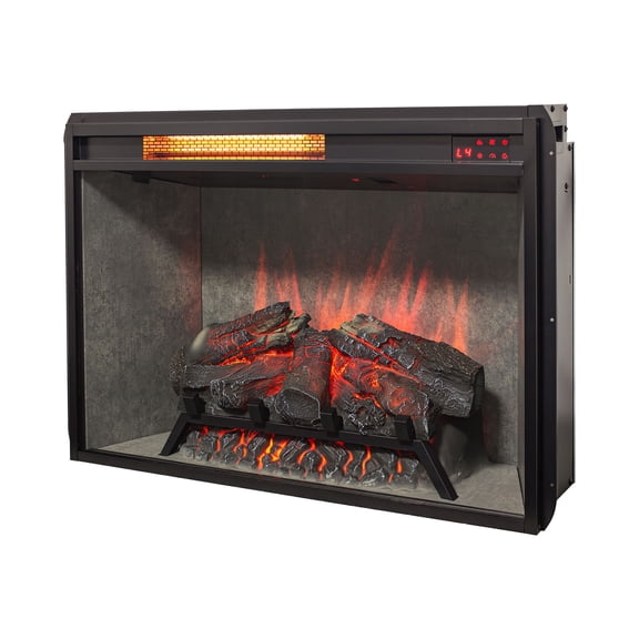 S-HOME 28 Inch Infrared Electric Fireplace Insert With Touch Panel Home Decor Heater, Realistic Flames And Adjustable Features