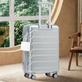 thumbnail image 1 of S-HOME 28 Inch Scratch Resistant ABS Hard Shell Checked Luggage With Four Multi-Directional Wheels And Combination Lock, Silver, 1 of 21