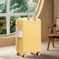 thumbnail image 1 of S-HOME 28 Inch Scratch Resistant ABS Hard Shell Checked Luggage With Four Multi-Directional Wheels And Combination Lock, Yellow, 1 of 20