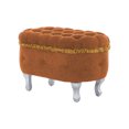 thumbnail image 1 of S-HOME 29.5 Inch Footboard Bench in Fabric Upholstered Design with Hidden Storage and Stylish Fringe for Any Room，Orange, 1 of 12