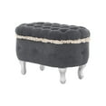 thumbnail image 1 of S-HOME 29.5 Inch Footboard Bench in Fabric Upholstered Design with Hidden Storage and Stylish Fringe for Any Room, 1 of 12