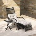 thumbnail image 1 of S-HOME 3 Pieces Wicker Patio Conversation Set with Cushions, Lounge Chair, Table, and Ottoman for Outdoor Spaces, 1 of 13